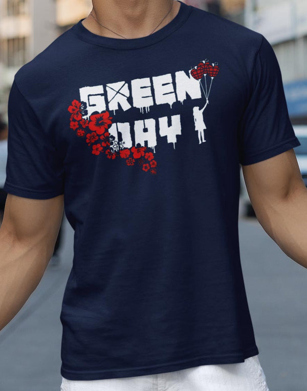 New Green Day Roses & Grenades Vintage T-Shirt